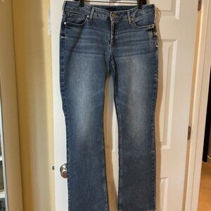 Very Gently Worn Silver Boot Cut Jeans 33